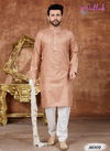 Beige Colour Fancy Party And Function Wear Traditional Pure Khadi Cotton Kurta Pajama Redymade Collection 16009
